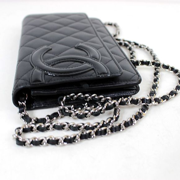 Chanel Cambon Line Chain Wallet Clutch Bag Chain Shoulder Black - Picture 3 of 6